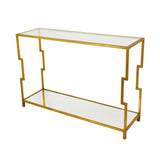 Zeugma CT372 Gold Console with Two Shelves