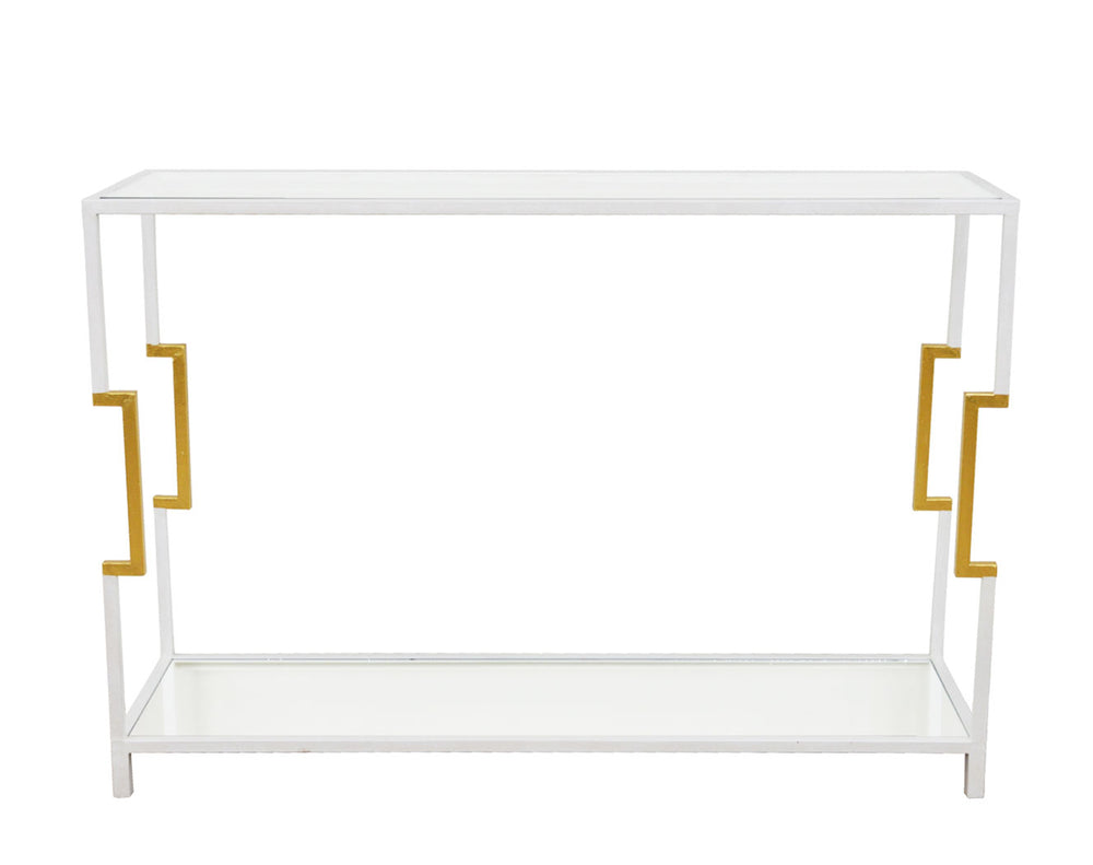 Zeugma CT372 White & Gold Console with Two Shelves