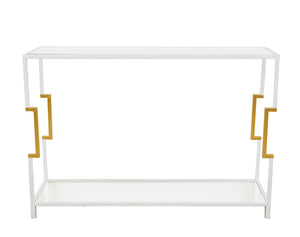Zeugma CT372 White & Gold Console with Two Shelves