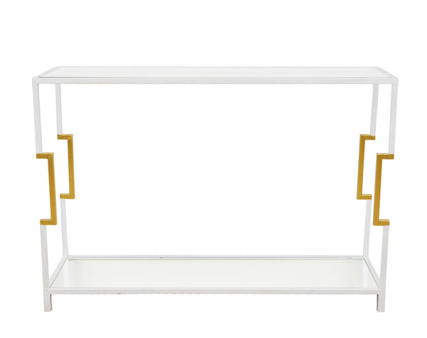 Zeugma CT372 White & Gold Console with Two Shelves