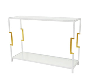 Zeugma CT372 White & Gold Console with Two Shelves