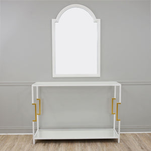 Zeugma CT372 White & Gold Console with Two Shelves