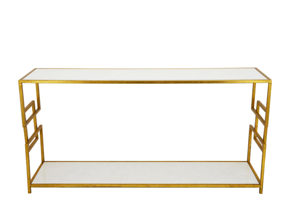 Zeugma CT373 Gold Console with Two Shelves