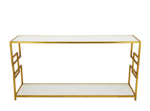 Zeugma CT373 Gold Console with Two Shelves