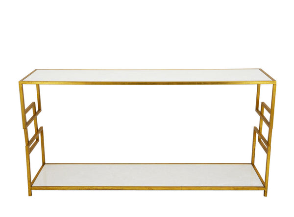 Zeugma CT373 Gold Console with Two Shelves