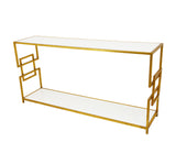 Zeugma CT373 Gold Console with Two Shelves