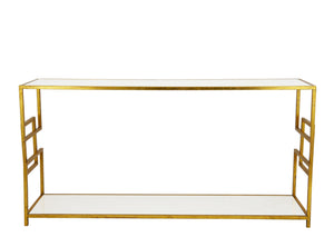 Zeugma CT373 Gold Console with Two Shelves
