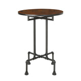 Westleigh Industrial Faux Wood Bar Table, Dark Brown Noble House
