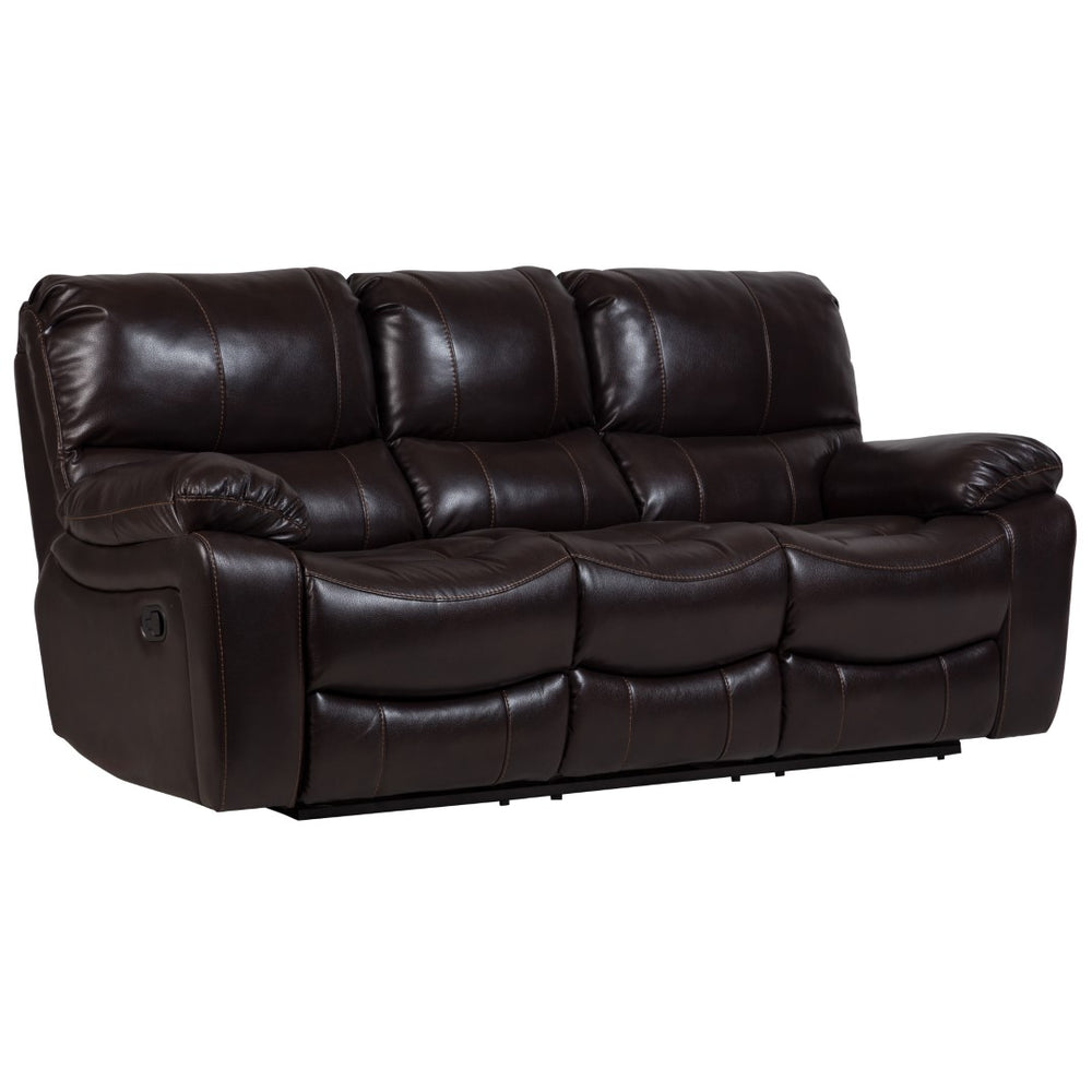 Porter Designs Ramsey Leather-Look Transitional Reclining Sofa Brown 03-112C-01-6013