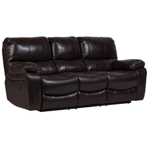 Porter Designs Ramsey Leather-Look Transitional Reclining Sofa Brown 03-112C-01-6013