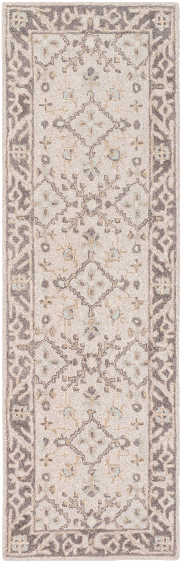 Castille CTL-2000 Traditional Wool Rug CTL2000-913 Taupe, Charcoal, Ivory, Camel 100% Wool 9' x 13'