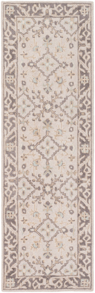 Castille CTL-2000 Traditional Wool Rug CTL2000-268 Taupe, Charcoal, Ivory, Camel 100% Wool 2'6" x 8'