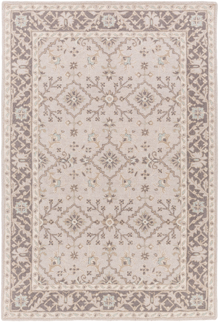 Castille CTL-2000 Traditional Wool Rug CTL2000-913 Taupe, Charcoal, Ivory, Camel 100% Wool 9' x 13'