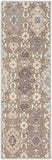 Castille CTL-2006 Traditional Wool Rug CTL2006-268 Taupe, Ice Blue, Charcoal, Medium Gray 100% Wool 2'6" x 8'