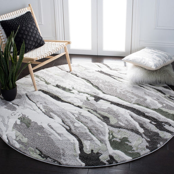 Century 300 Century 324 Contemporary Power Loomed 100% Polypropylene Rug Grey / Green