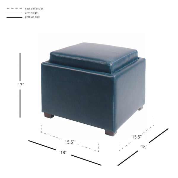 Cameron Square Bonded Leather Storage Ottoman - Stylish, Durable & Versatile Seating with Hidden Storage