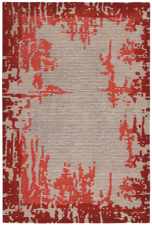 Nourison Symmetry SMM02 Artistic Handmade Tufted Indoor Area Rug Beige/Red 5'3" x 7'9" 99446495389