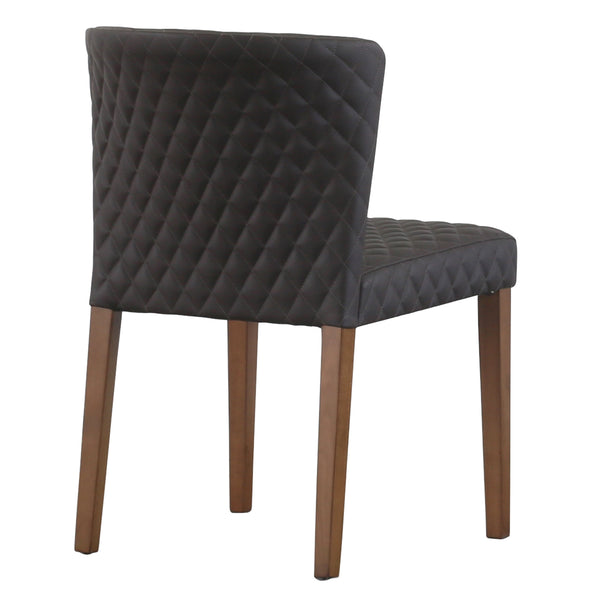 Albie Diamond Stitching Leatherette Chair - Set of 2 Danburry Gray
