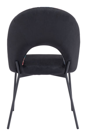 Zuo Modern Merion 100% Polyester, Plywood, Steel Modern Commercial Grade Dining Chair Set - Set of 2 Multicolor, Black 100% Polyester, Plywood, Steel