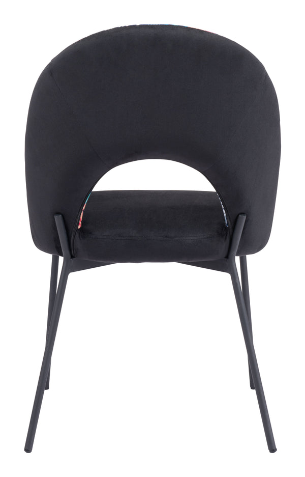 Zuo Modern Merion 100% Polyester, Plywood, Steel Modern Commercial Grade Dining Chair Set - Set of 2 Multicolor, Black 100% Polyester, Plywood, Steel