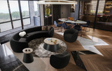 VIG Furniture Modrest - Kilmer Modern Black Curved Fabric Sectional Sofa VGOD-ZW-22017-B