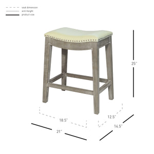 Elmo Bonded Leather Counter Stool - Beige