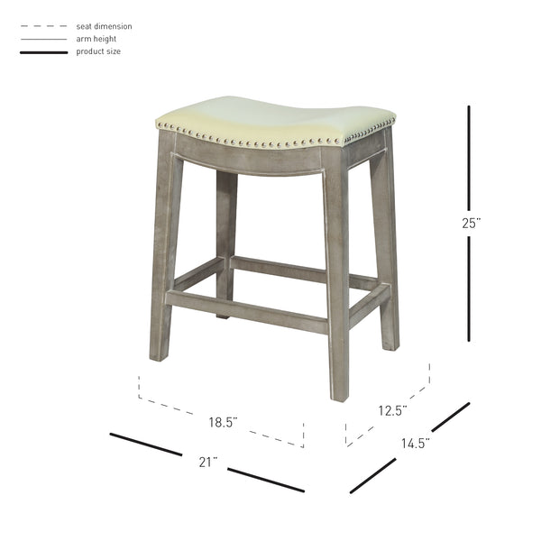 Elmo Bonded Leather Counter Stool - Beige