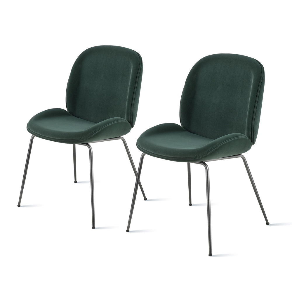Lucy Velvet Fabric Chair - Set of 2 Gallery Dark Green