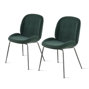 Lucy Velvet Fabric Chair - Set of 2 Gallery Dark Green