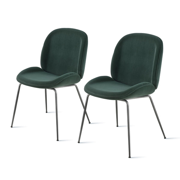 Lucy Velvet Fabric Chair - Set of 2 Gallery Dark Green