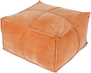 Cotton Velvet CVPF-003 Modern Cotton, Polyester/Polyfill Pouf CVPF-003 Burnt Orange 100% Cotton, 100% Polyester/Polyfill, 100% Cotton 13"H x 24"W x 24"D