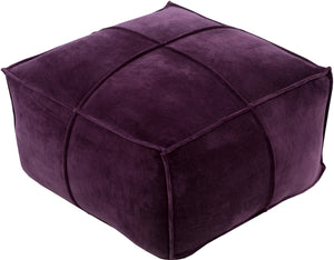 Cotton Velvet CVPF-006 Modern Cotton, Polyester/Polyfill Pouf CVPF006-242413 Dark Purple 100% Cotton, 100% Polyester/Polyfill, 100% Cotton 13"H x 24"W x 24"D