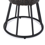 Crete Multibrown Wicker Outdoor Accent Table Noble House