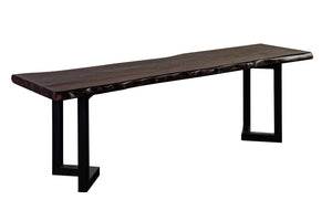 Porter Designs Manzanita Live Edge Solid Acacia Wood Natural Dining Bench Gray 07-196-13-BN58MV-KIT