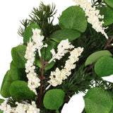 Leigh 25.5" Eucalyptus and Pine Artificial Wreath with Berries Green and White Noble House