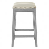 Grover Leatherette Counter Stool Matte Beige