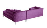 Da Vinci Purple Velvet Right Sectional