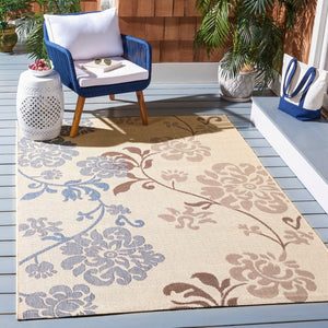 Safavieh Cy4027 Power Loomed 85.4% Polypropylene/10.4% Polyester/4.2% Latex Outdoor Rug CY4027B-5R
