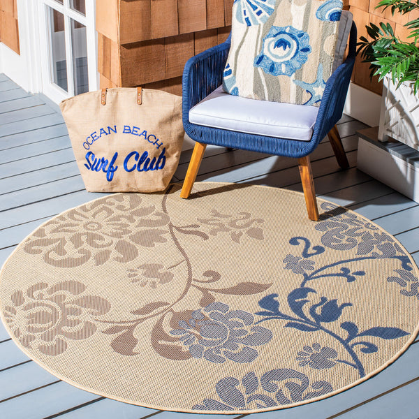 Safavieh Cy4027 Power Loomed 85.4% Polypropylene/10.4% Polyester/4.2% Latex Outdoor Rug CY4027B-5R