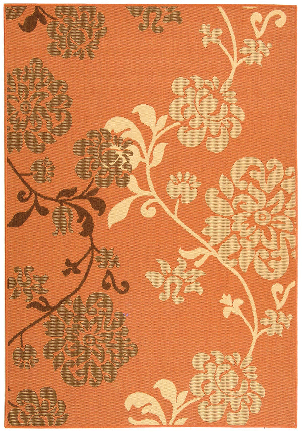 Safavieh Cy4027 Power Loomed 85.4% Polypropylene/10.4% Polyester/4.2% Latex Outdoor Rug CY4027C-5R