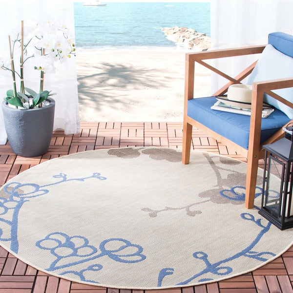Safavieh Cy4038 Power Loomed 85.4% Polypropylene/10.4% Polyester/4.2% Latex Outdoor Rug CY4038B-5R