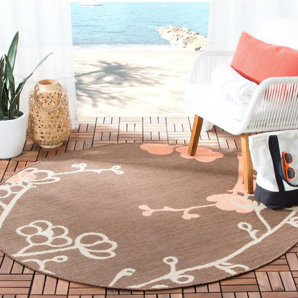 Safavieh Cy4038 Power Loomed 85.4% Polypropylene/10.4% Polyester/4.2% Latex Outdoor Rug CY4038C-5R