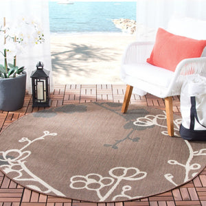 Safavieh Cy4038 Power Loomed 85.4% Polypropylene/10.4% Polyester/4.2% Latex Outdoor Rug CY4038D-5R