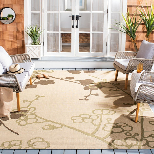 Safavieh Cy4038 Power Loomed 85.4% Polypropylene/10.4% Polyester/4.2% Latex Outdoor Rug CY4038A-5R