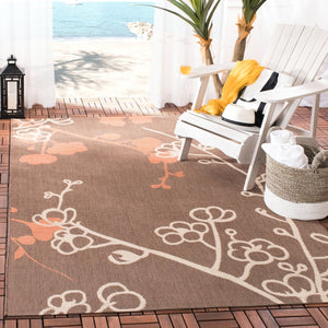 Safavieh Cy4038 Power Loomed 85.4% Polypropylene/10.4% Polyester/4.2% Latex Outdoor Rug CY4038C-5R