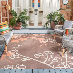 Safavieh Cy4038 Power Loomed 85.4% Polypropylene/10.4% Polyester/4.2% Latex Outdoor Rug CY4038C-5R