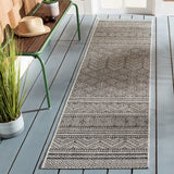 Courtyard  Outdoor Power Loomed 85.4% Polypropylene, 10.4% Polyester, 4.2% Latex Rug Black / Grey