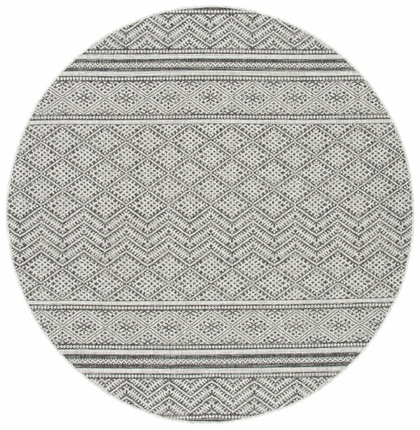Courtyard  Outdoor Power Loomed 85.4% Polypropylene, 10.4% Polyester, 4.2% Latex Rug Black / Grey