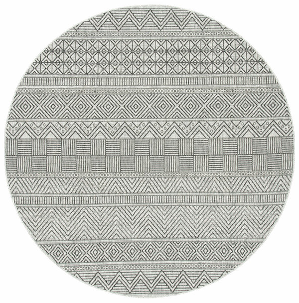 Courtyard  Outdoor Power Loomed 85.4% Polypropylene, 10.4% Polyester, 4.2% Latex Rug Black / Grey