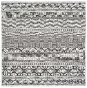 Courtyard  Outdoor Power Loomed 85.4% Polypropylene, 10.4% Polyester, 4.2% Latex Rug Black / Grey
